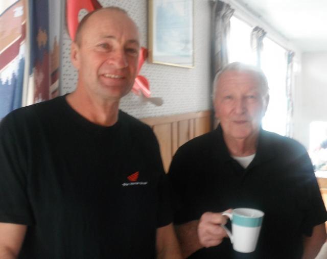 Tim and George having well earned cup of tea